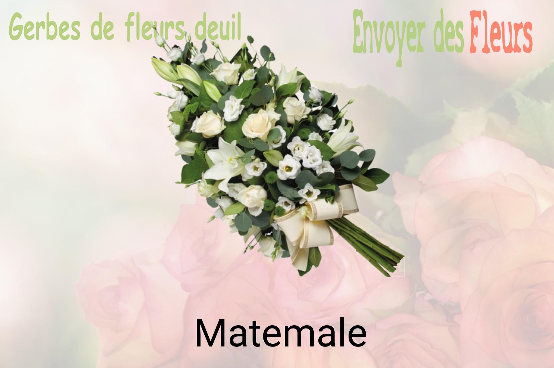 Gerbe de fleurs de deuil livrée à Matemale